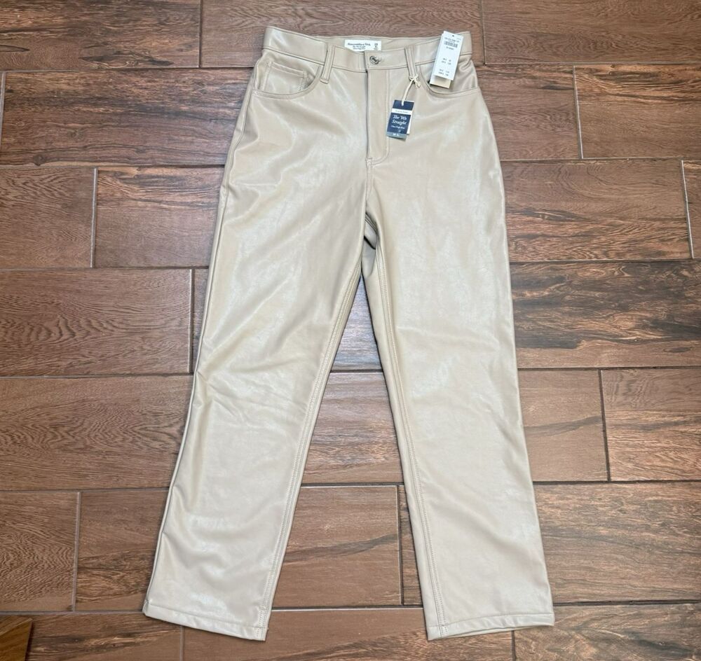 Abercrombie & Fitch Pants 6 Womens Short 90s Straight Curve Love Vegan Leather